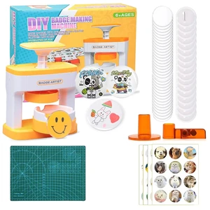 آلة ضغط زر الشارة البسيطة ، آلة صنع الدبوس DIY ، ملصقات لطيفة ، لوازم صنع الأزرار ، 48 قطعة أفضل 6 آلات صنع غطاء المبيعات - رقم 1