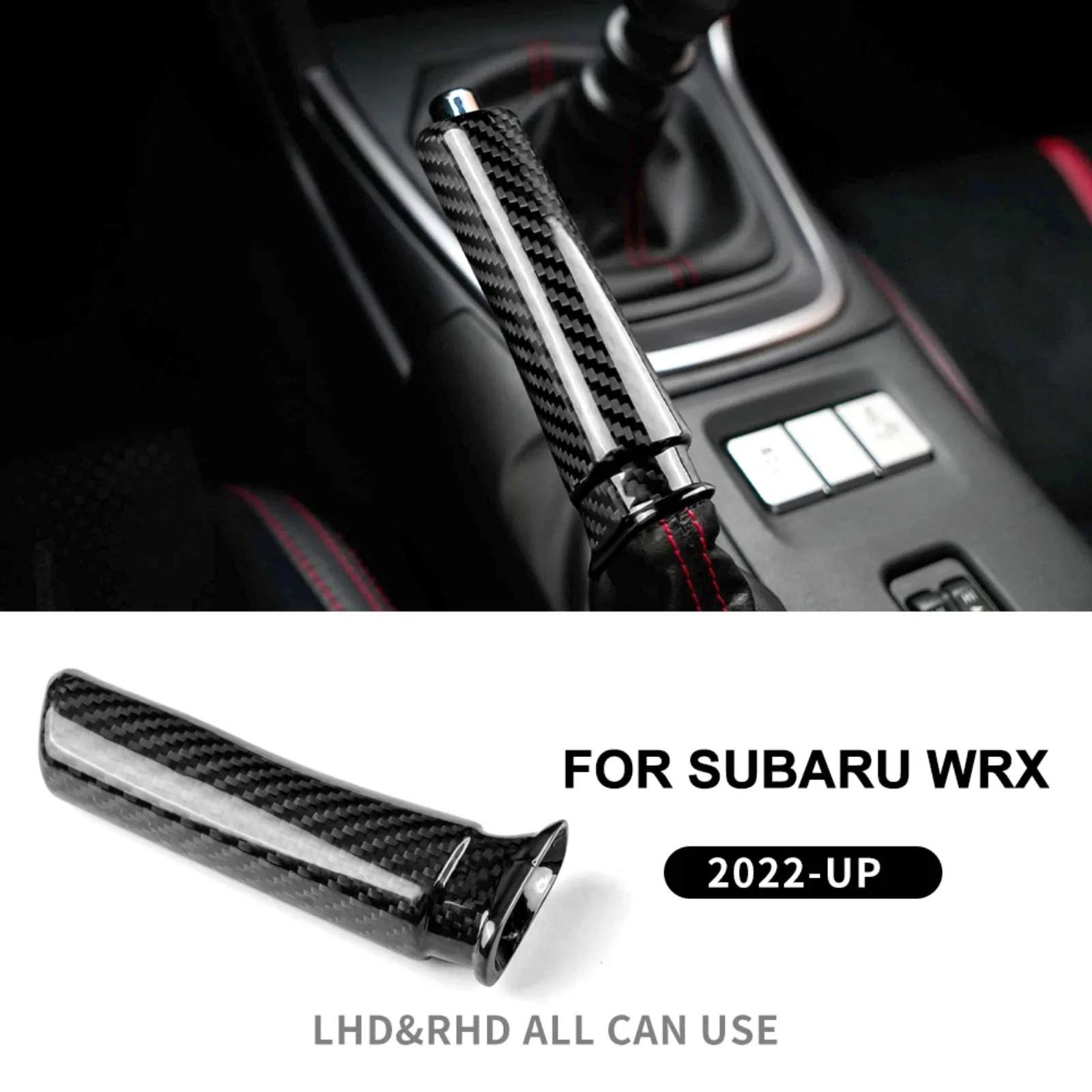 For Subaru BRZ GR86 2021 2022 2023 WRX 2022 2023 2024-2026 Hard Carbon Fiber Handbrake Cover Interior Decor Mod Car Accessories
