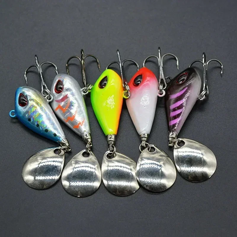 New Metal Mini VIB With Spoon Fishing Lure 6g10g17g25g Fishing Tackle Pin Crankbait Vibration Spinner Sinking Bait