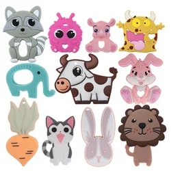 10pcs Cartoon Monsters Teether For Baby Easter Bunnies Silicone Pendant Teething Rattle For Baby Accessories Toys BPA Free Toy