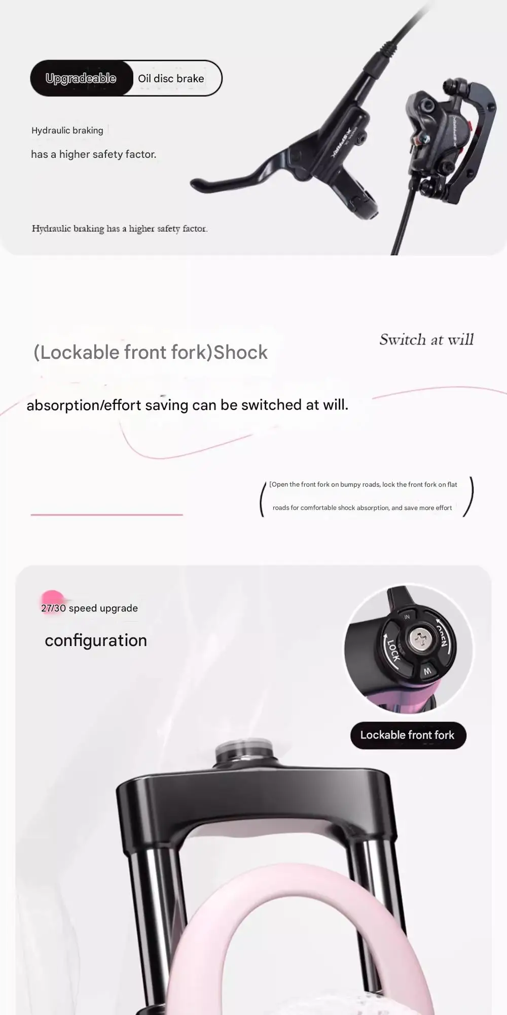 دراجة للنساء، دراجة جبلية للبالغين، سرعة متغيرة، شباب، طالبة في المدرسة الثانوية، ذكر، دراجة ممتصة للصدمات، طالب