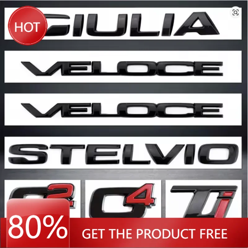 Hub Caps Q2 Q4 Giulia Giulietta Stelvio Veloce Ti Badge Emblem Car Stickers For Alfa Romeo Rear Boot Refit Trunk Label Logo Acce