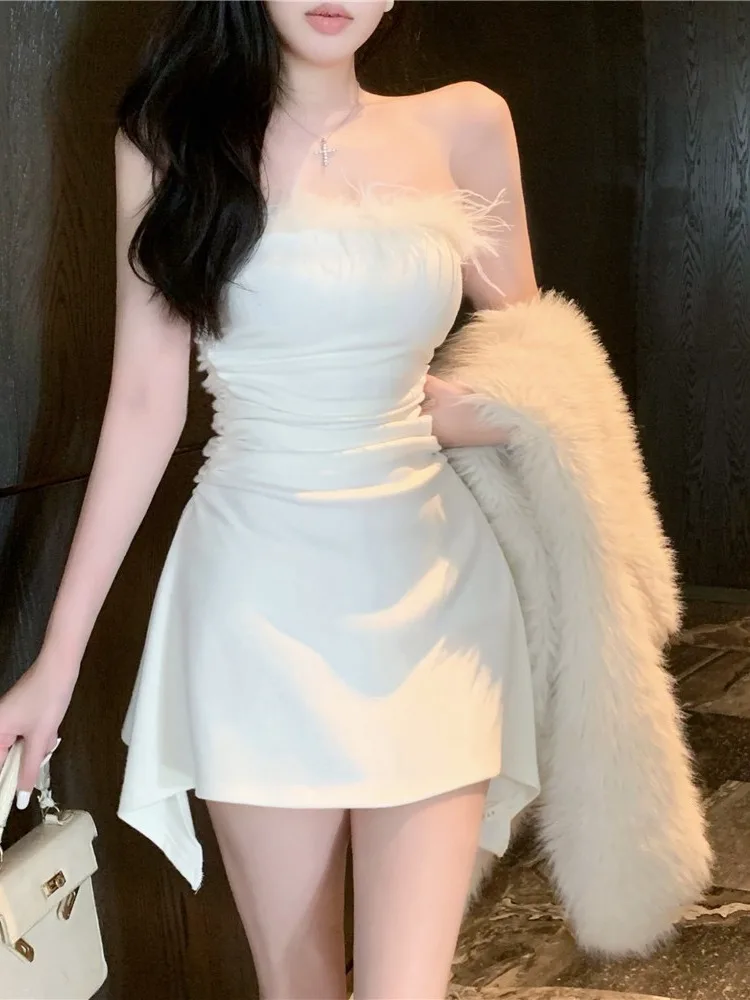 

Pure Desire Sexy Wrap around Skirt Dr Women's Autumn Winter ort Svel Par Birthday Ball Gown with Chest Pad