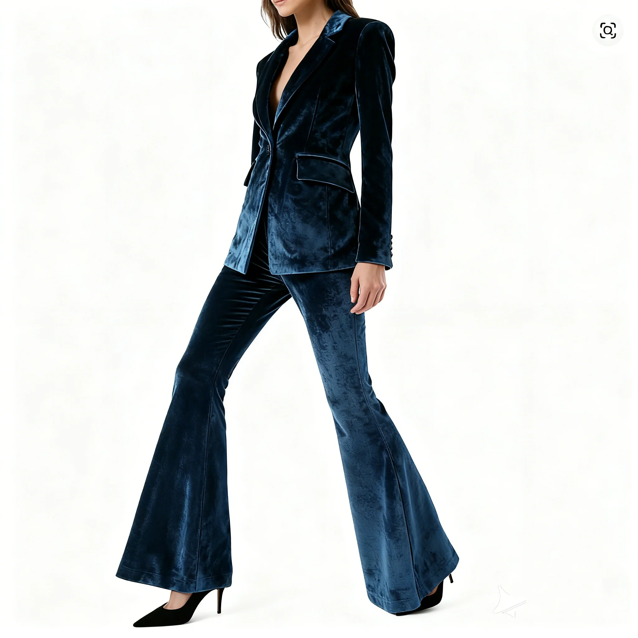 Tesco-chaqueta de terciopelo Burdeos para mujer, traje de manga larga a la moda, chaqueta de cuello a medida, trajes para mujer