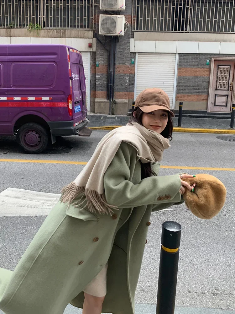 Autumn and Winter Coat New Double-sided Cashmere Coat Female Medium-length Temperament Fashion Wool Tweed Coat Coats for Women