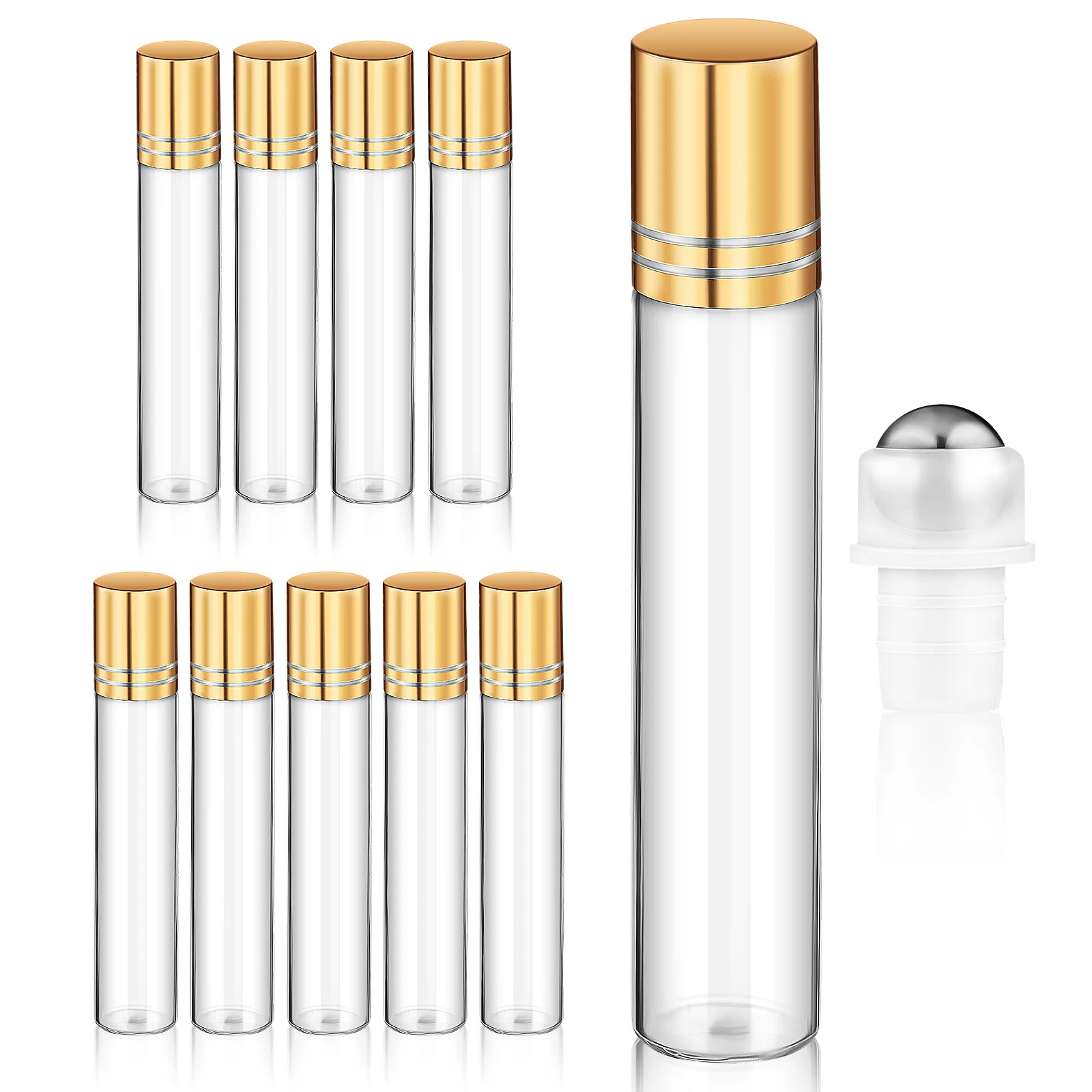 10Pcs Essential Oil Empty Travel Size Leakproof Rollerball Bottles Refillable Small Perfume Roll on Bottles Rollerball Bottle