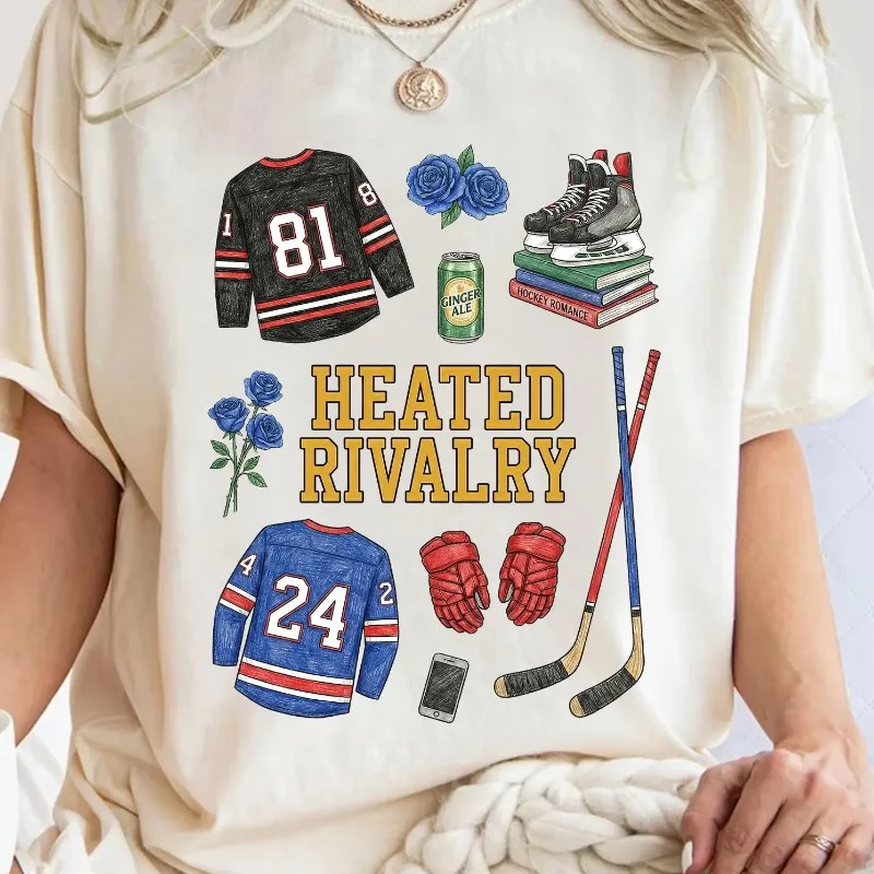 Intense Competition Ice Hockey Romantic T-shirt Women's T-shirt Summer New Unisex Casual Fashion Y2K Cotton T-shirt