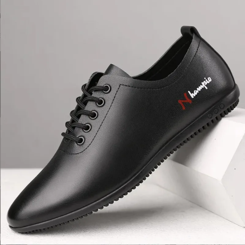 

High Quality Fashion Men's Shoes New Designer Casual Men Leather Shoes Solid Color Business Shoes for Men Zapatos De Hombre