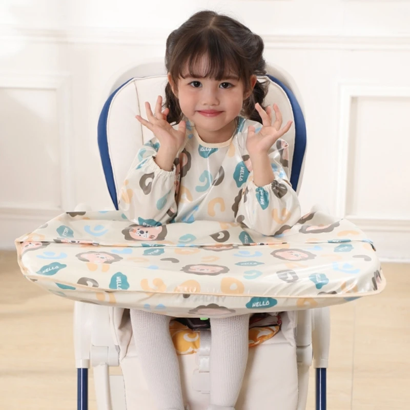 

Detachable Sleeve Baby Feeding Bibs Apron Adjustable Baby High Chair Bib Apron Drop Shipping