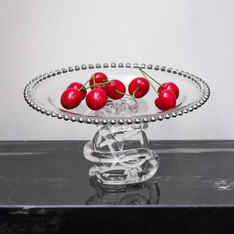 Light Luxury Crystal Flower Vase High End Ornament for Living Room Dining Table Coffee Table Model Room Decor Fruit Plate Set