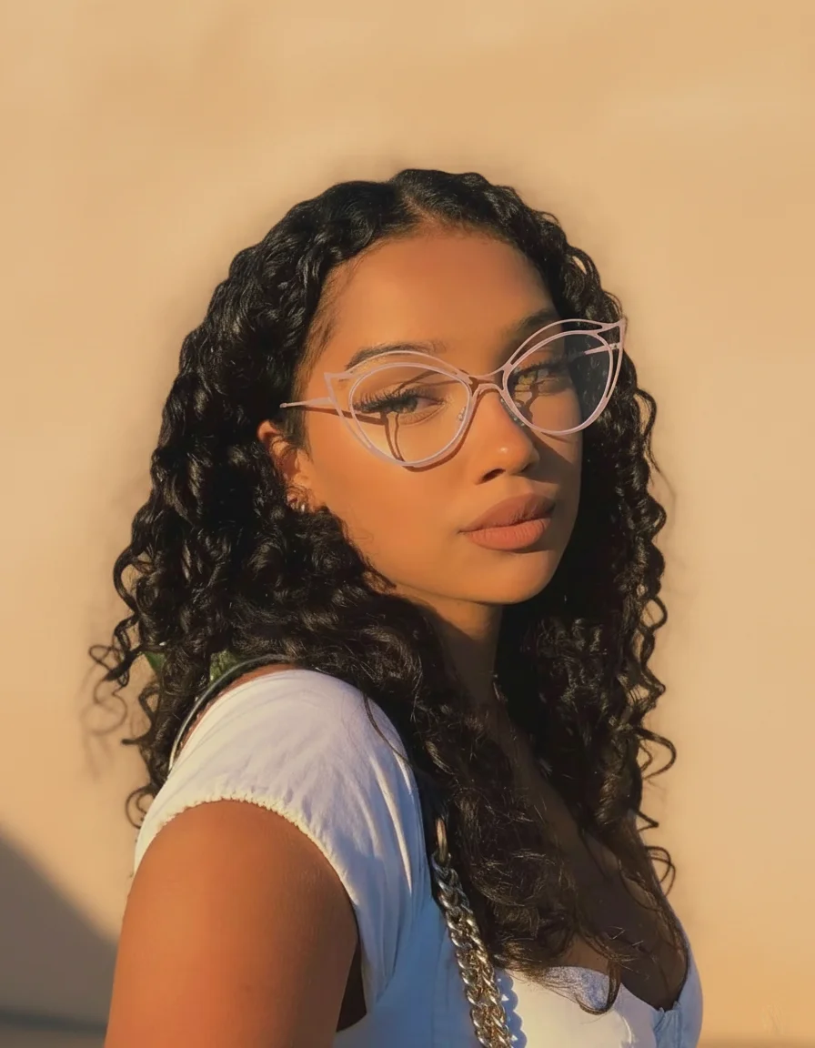 Einzigartige hohle Cat-Eye-Brille mit blauem Licht verfügt über einen ultraleichten Metallrahmen und bietet komfortables und vielseitiges Styling.