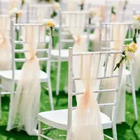 Polyester Chair Sash Wrinkle-Free 9Ft Draping Fabric Versatile Romantic Event Ambiance Wedding Aisle Decorations Ceremony 5