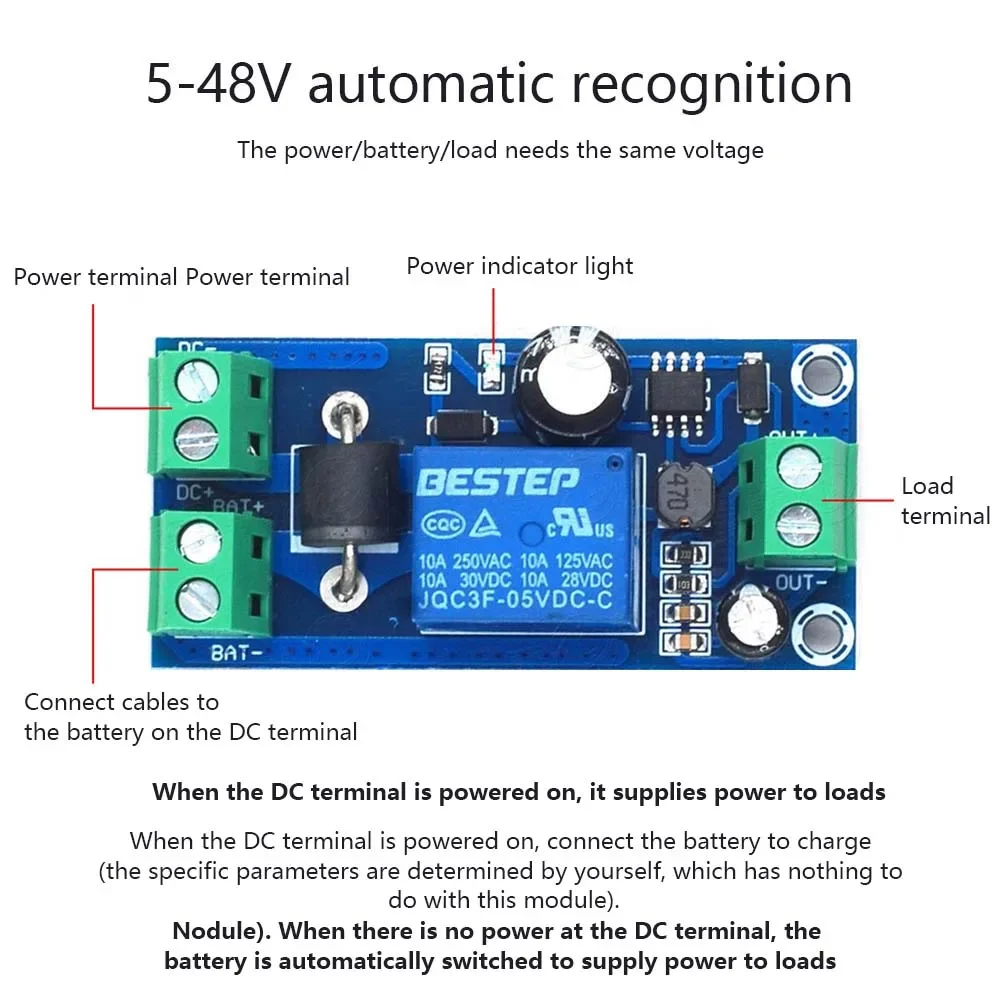 Reliable YX850 Power Failure Automatic Switching Standby Battery Lithium Battery Module for 5V 48V Applications