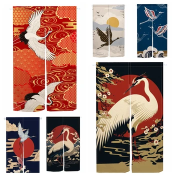 일본 출입구 커튼 크레인 버드, 홋카이도 우키요에 주방, 거실 칸막이, 입구 암막 장식, 하프 커튼