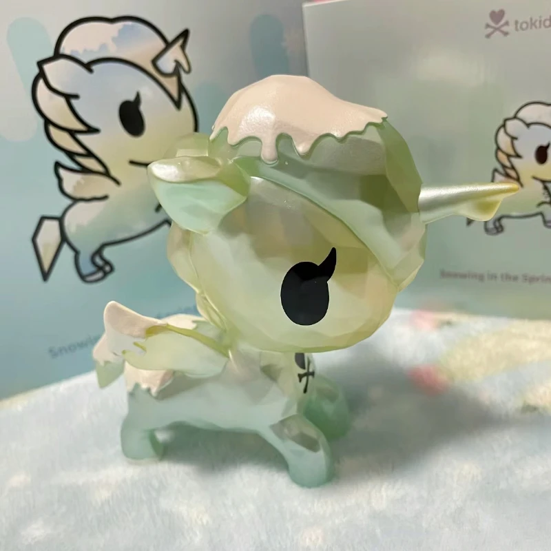 Tokidoki Snowing in The Spring Unicorno Five Inch Figure White Mint Color Crystal Fashion Doll Designer Decoration Cute Toy Gift