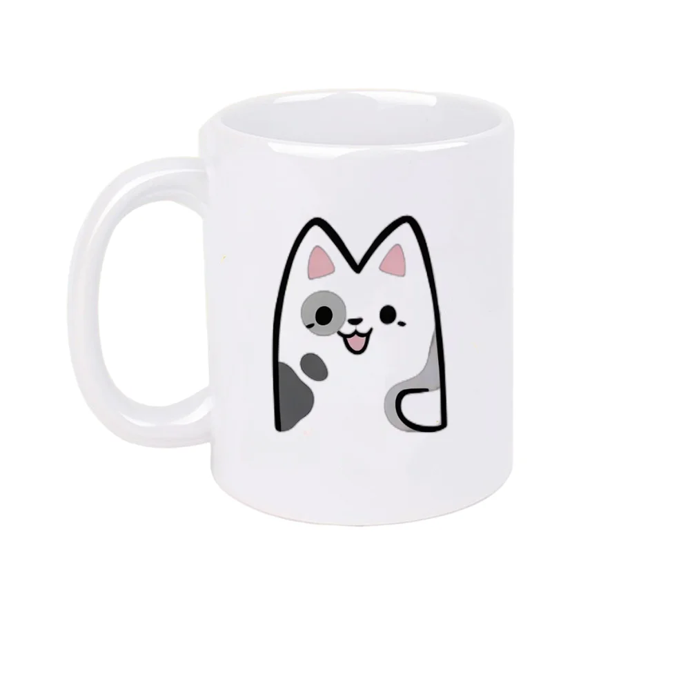 11oz Cute Black Cat Print Ceramic Coffee Mug for Home Party Birthday Gift Holiday Present Christmas Camping Tableware