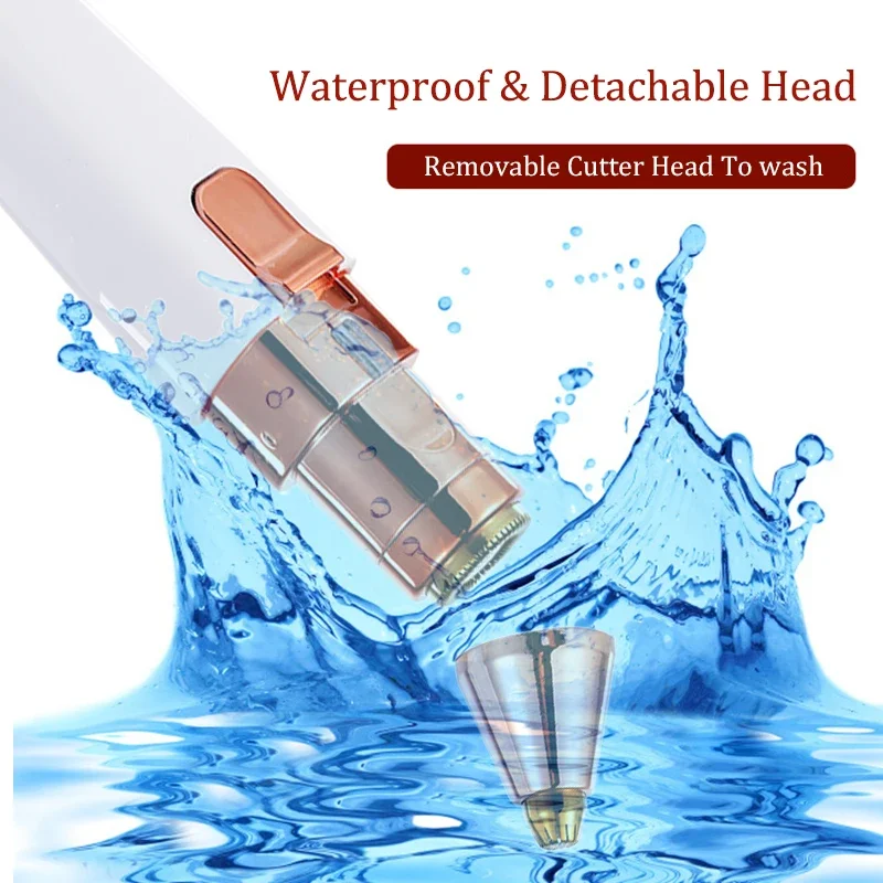 2 IN 1 เครื่องโกนหนวดเลดี้แบบชาร์จไฟได้ไฟฟ้าคิ้ว T Rimmer หญิงร่างกายลิปสติกรูปร่างกําจัดขนไม่เจ็บปวดมีดโกนเครื่องโกนหนวด