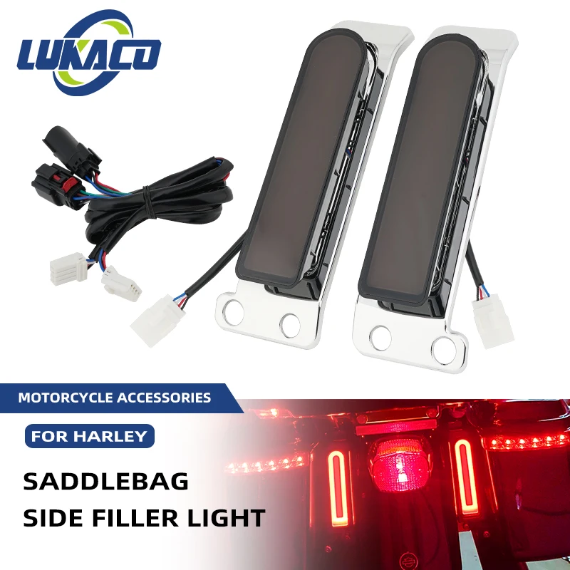 

Motorcycle Fender Saddlebag Filler LED Light Rear Side Turn Signal For Harley Touring Electra Road Glide FLHTK FLTRU FLHR 14-Up