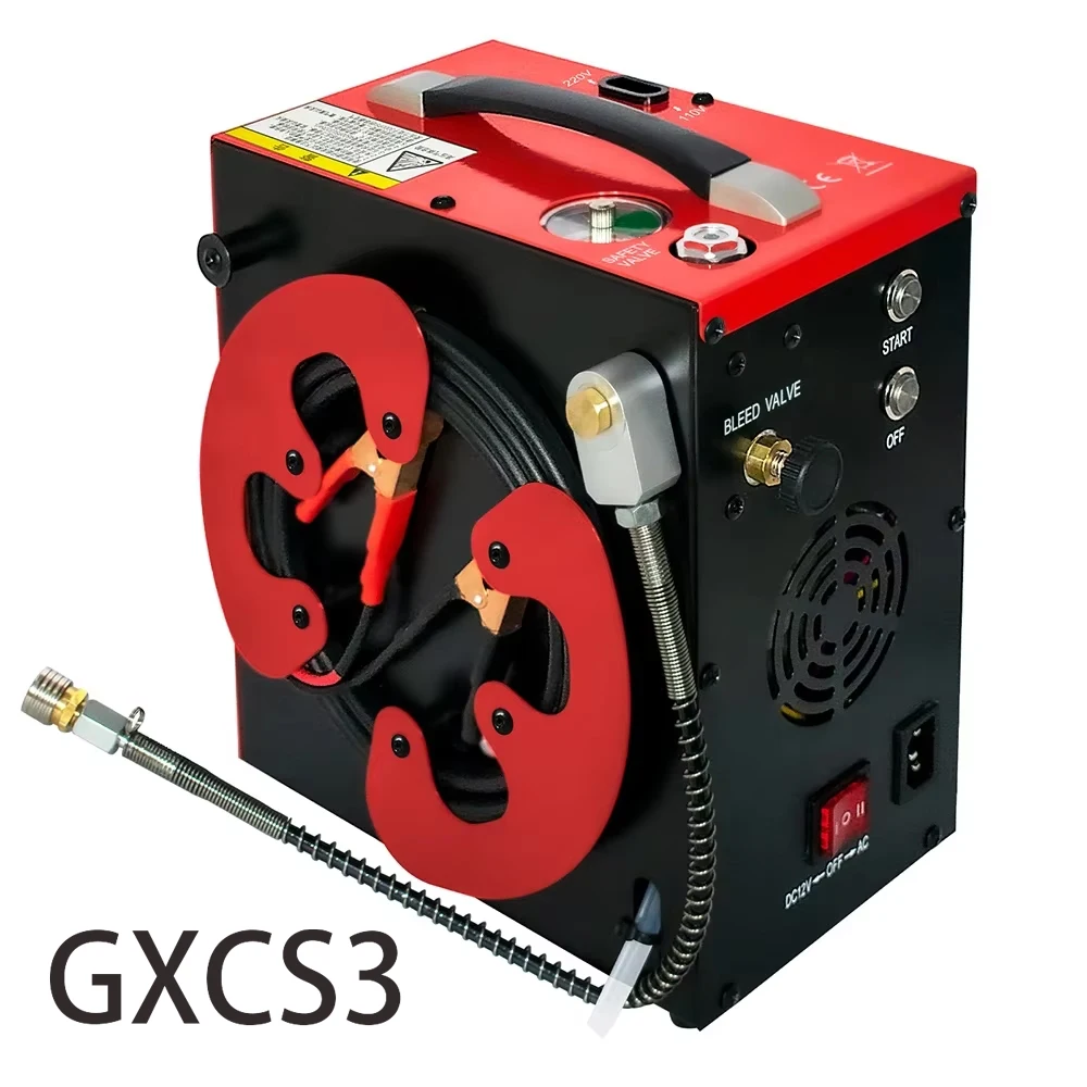 GX-CS3 300Bar 4500Psi PCP Air Compressor High Pressure Portable Compressor Oil-Water Free for Scuba Diving Tank PCP Rifle Airgun