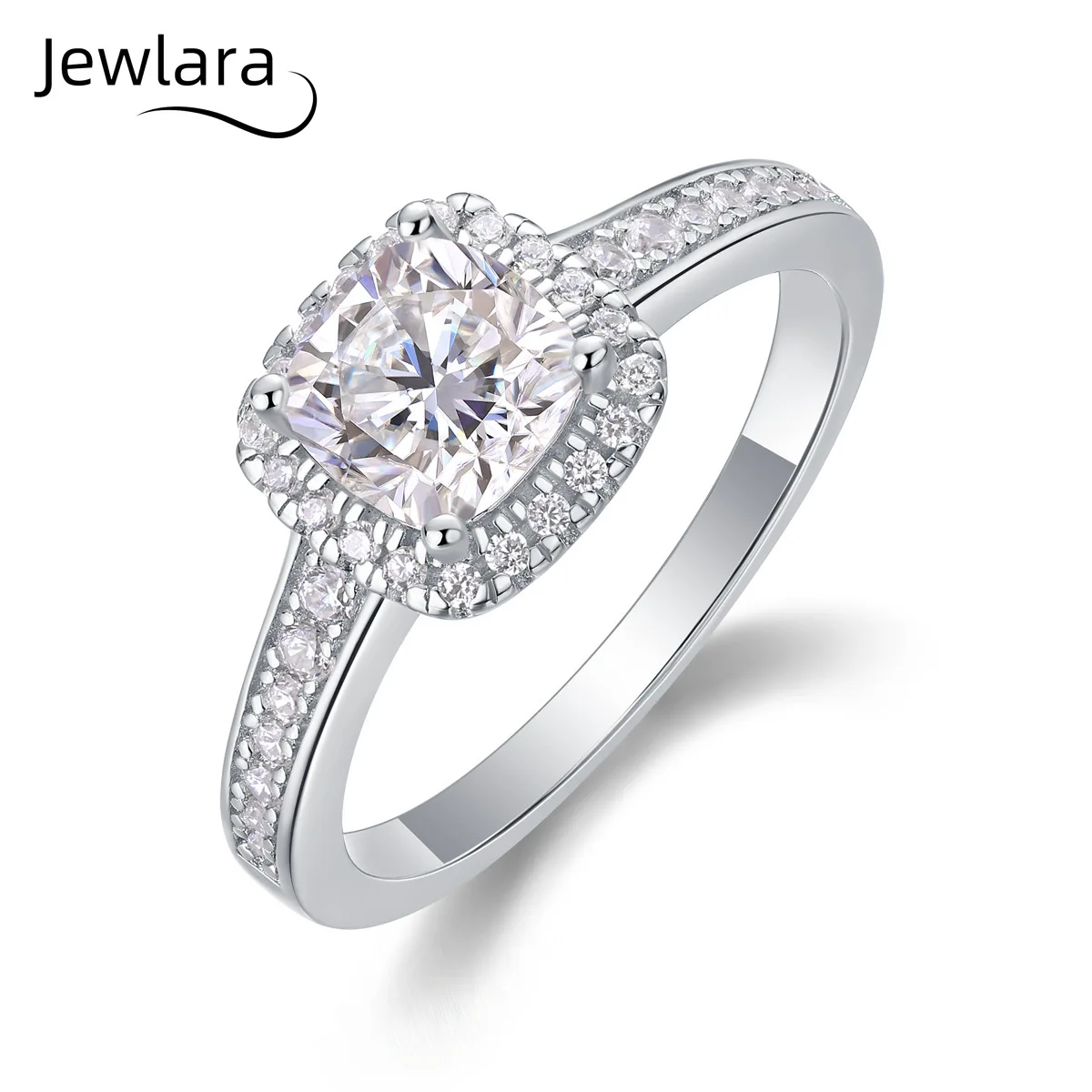 Jewlara European and American Fashion Ring S925 Silver Rings Moissanite Light Luxury High-end Women's Ring Does Not Fade