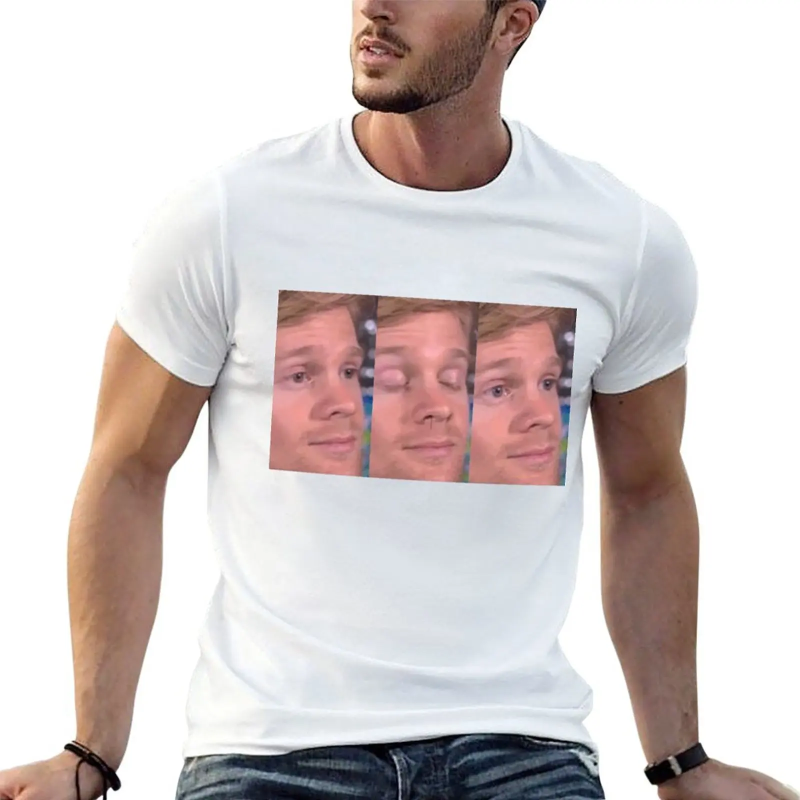 

White guy blinking T-Shirt t shirts for man graphic tees t shirt for man man t shirt designer T-shirt