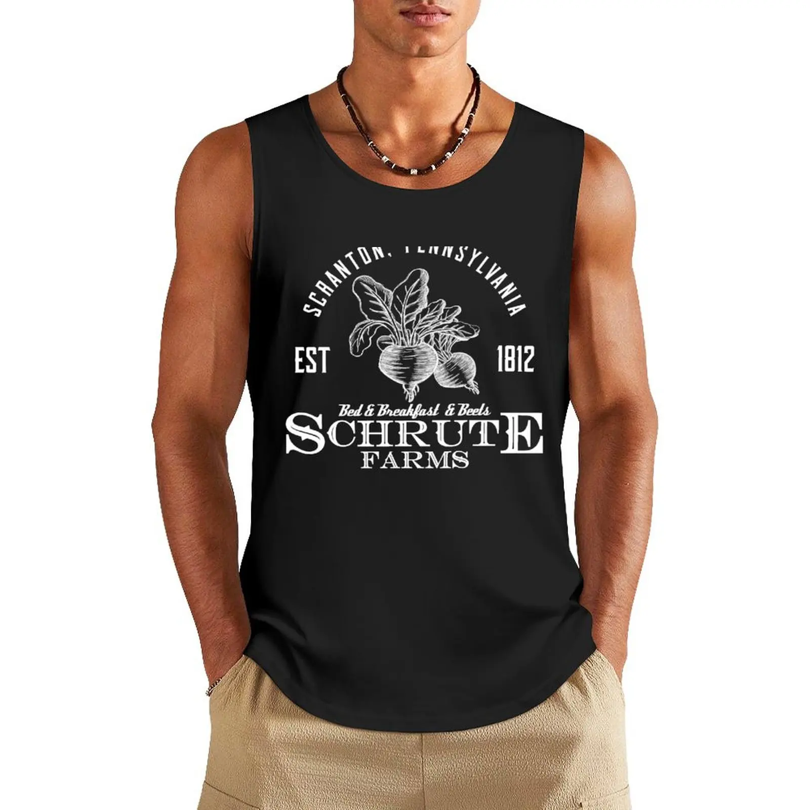 

Bed Breakfast Beets - Schrute Farms Tank Top T-shirt for fitness fitness clothing for men