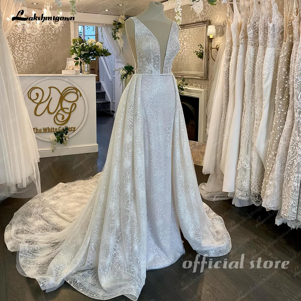 

Lakshmigown Роскошные белые свадебные платья для женщин 2025 Vestidos Сексуальные свадебные пляжные свадебные платья по индивидуальному заказу