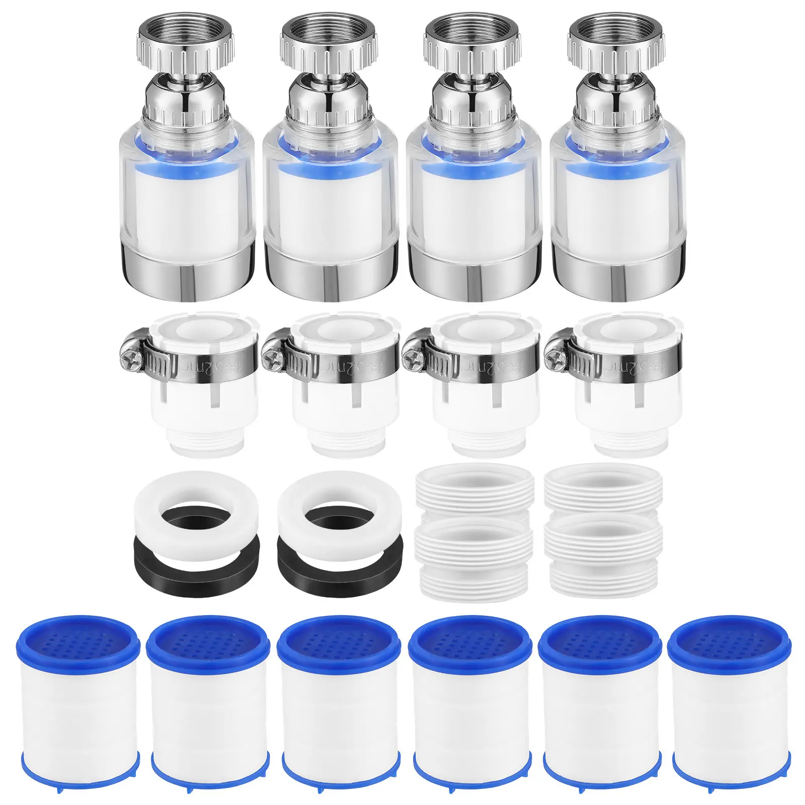 X8 Short Water Filter for Sink Faucet – Universal Tap Connector with 8pp Cotton Element, Kitchen & Bathroom Purifier