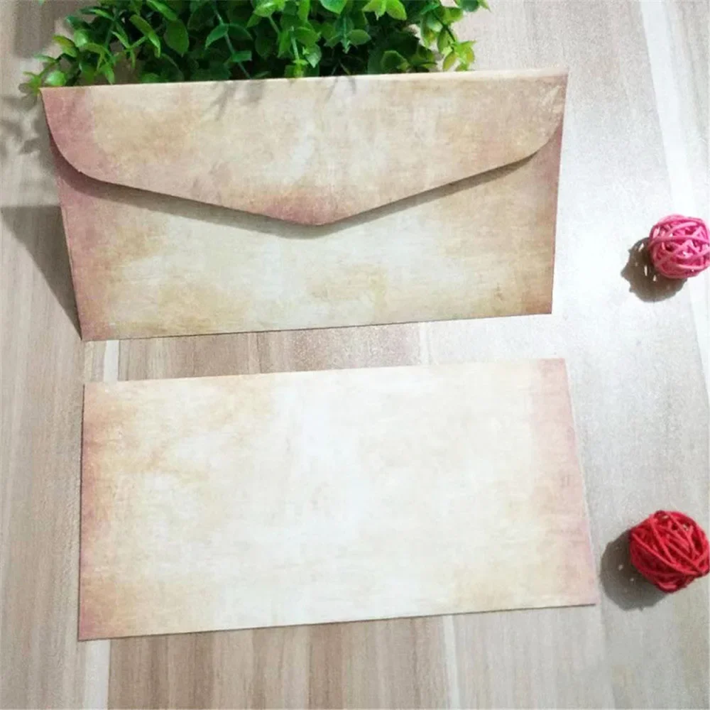 10PC Vintage Envelope Set Antique Stationery Elegant Kraft Paper Envelopes for Wedding & Party Invitations 220*110cm