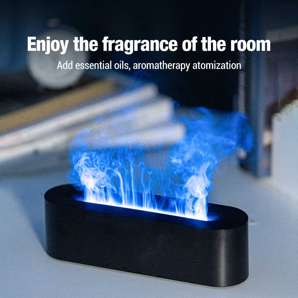 150ML RGB Flame Aroma Diffuser Simulation Flame USB Desktop Simulation Light Air Humidifier Aromatherapy Bedroom Purifier Air