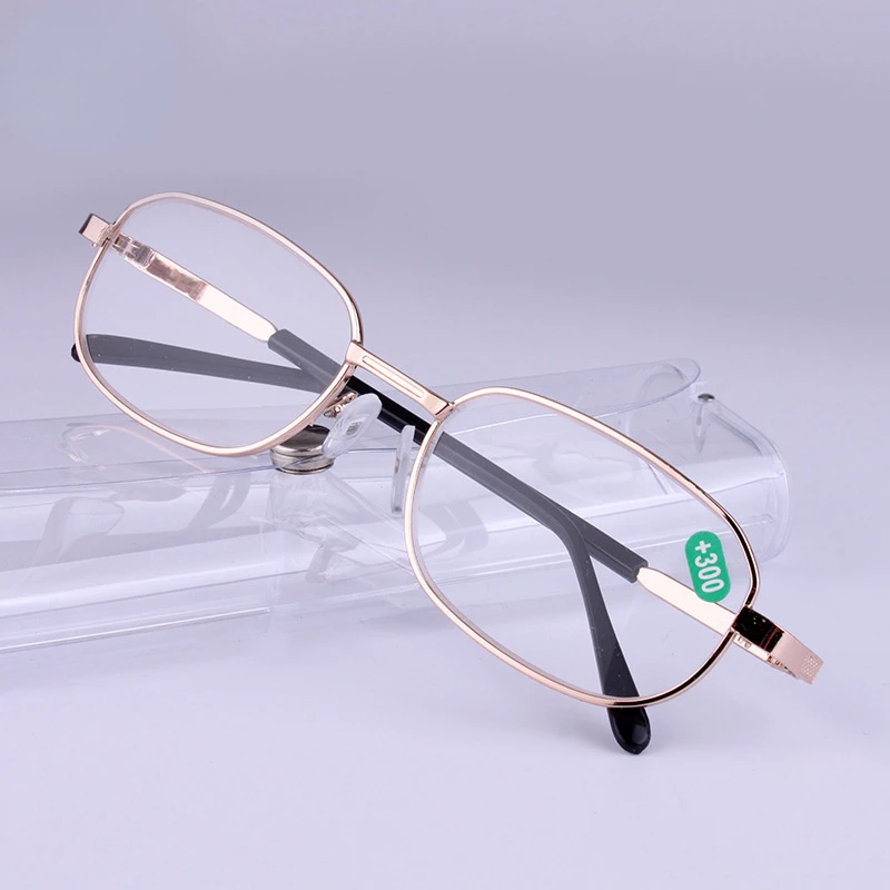 Square Reading Glasses Men Classic Gold Black Frame Presbyopic Glasses Tea Resin Len Anti Fatigue Farsighted Eyewear +100 ~ +400