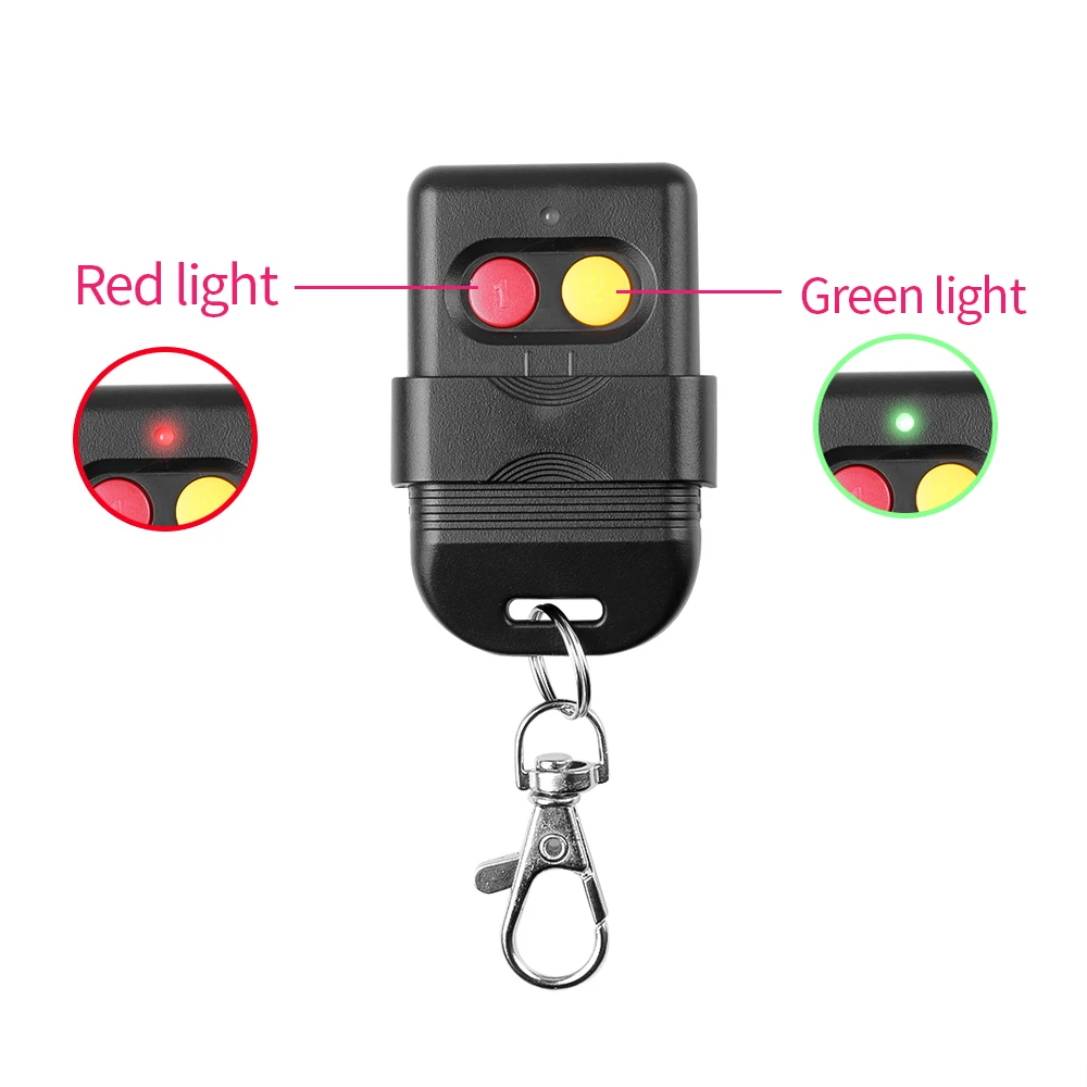 Controle Remoto para Portão, Garagem Porta Abridor ou Sistema de Alarme, Universal, 8 Dip Switch, Código Fixo, 2 Botão, 330Mhz, 433Mhz