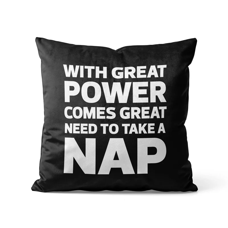 Gaslight Gatekeep Girlboss With Great Power Comes Great Need to Take a Nap Throw Pillow Covers Cushion Cases Pillowcases