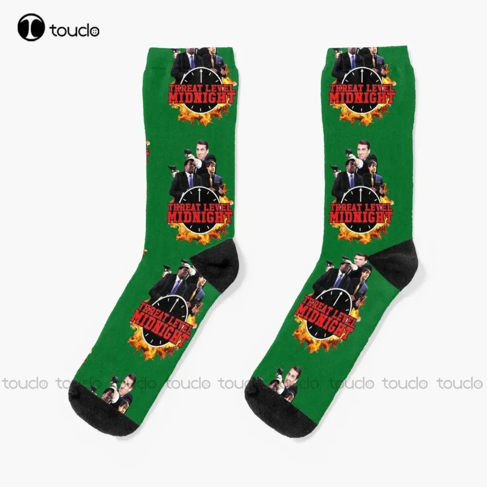 Threat Level Midnight Steve Carell John Krasinski Craig Robinson Socks Girl Socks 360° Digital Printing Custom Gift New Popular