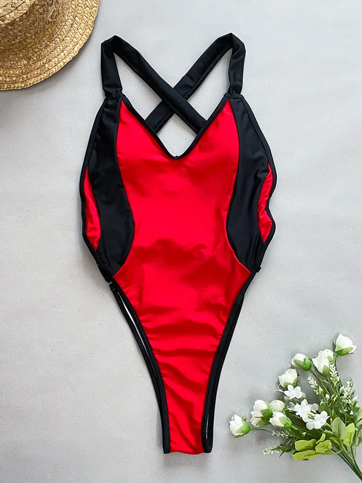 เซ็กซี่บล็อกสีชุดว่ายน้ํา one piece bodysuits กลับ cross บิกินี่เอวสูงชุดว่ายน้ําชุดว่ายน้ําชุดว่ายน้ํา biquini