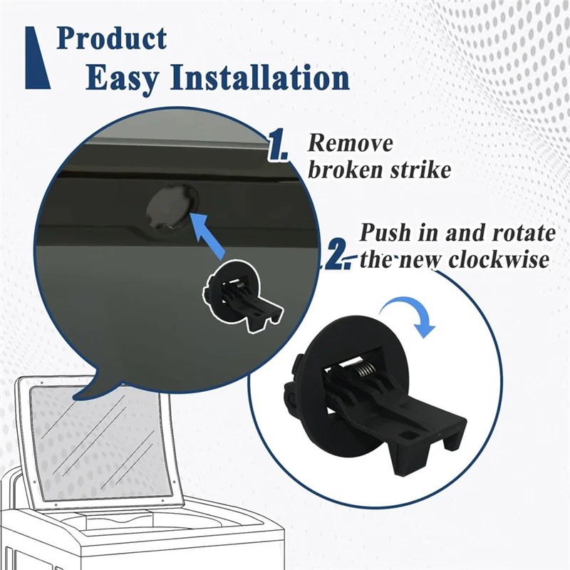 

Замок крышки шайбы W11457841 W11091027 для Whirlpool Kenmore Maytag Kitchenaid, подходит для крышки двери шайбы, детали Strike-A77G