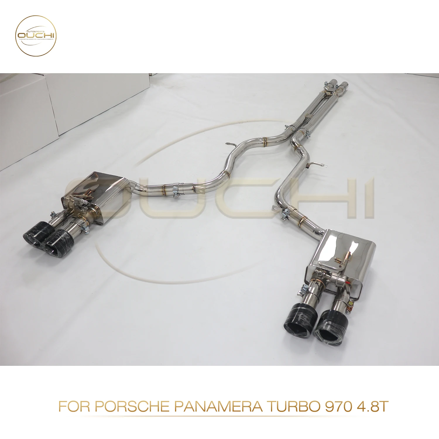 OUCHI Stainless Steel Exhaust Catback for Porsche Panamera Turbo /Turbo S 970 4.8T 2013-2016 with Muffler Valves Exhaust Pipes