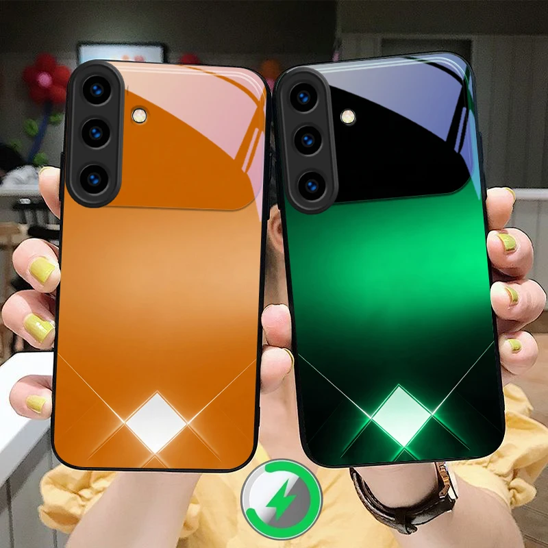 

Blue minimalist wallpaper suitable for Samsung Galaxy S26 20 FE S21 22 23 Plus S24 Ultra 25 Edge S24Ultra black Glass Phone Case