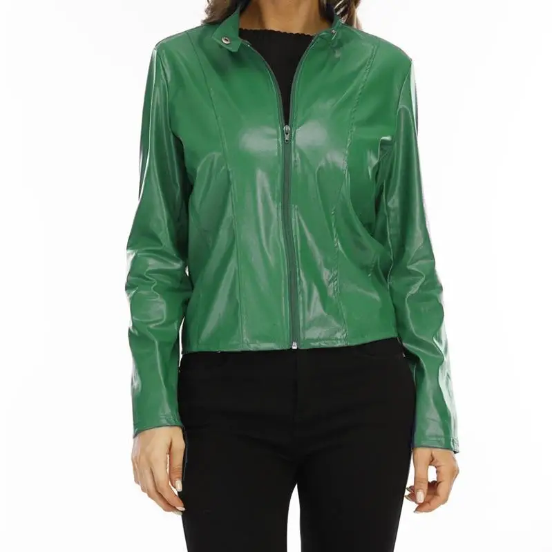 レディース レザー スーツ スモール ジャエット ロング スヴェ 人工皮革 ミッドイヤー 春 ファイオン ヨーロッパ スレ レギュラーフィット