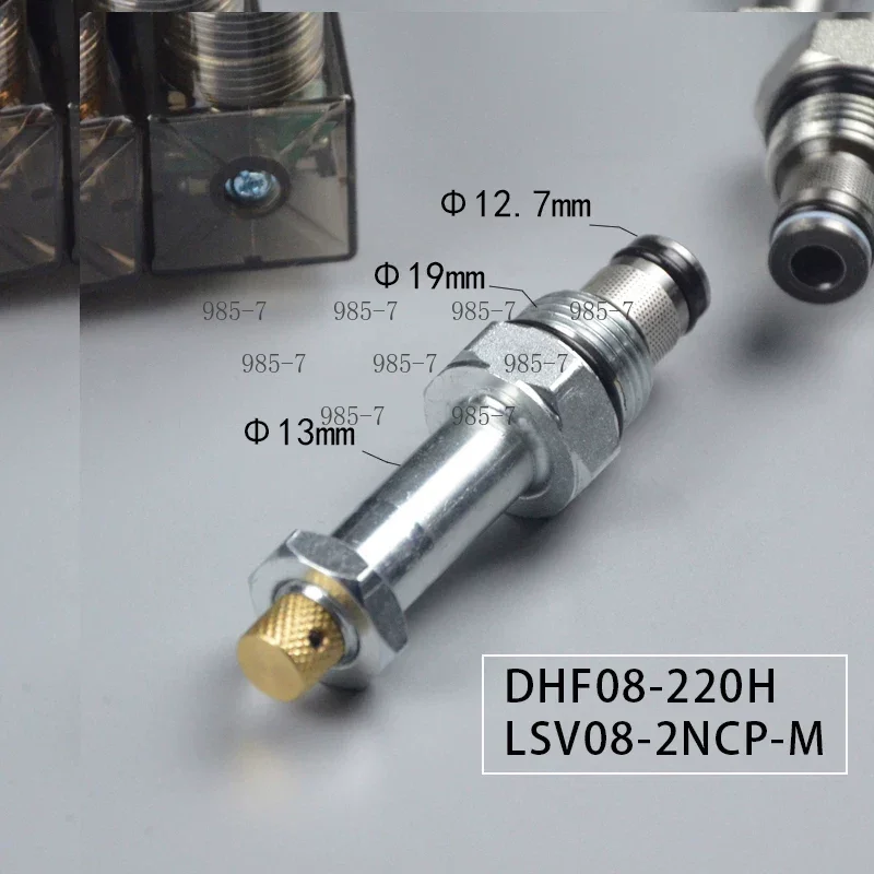 Two-position normally closed cartridge solenoid valve, hydraulic threaded design for pressure relief guarantee