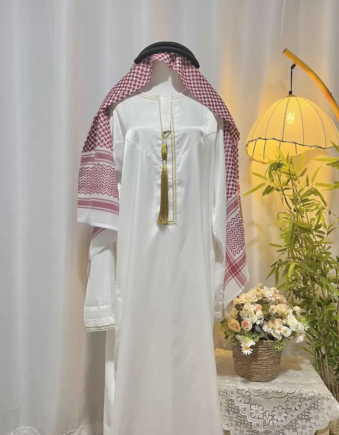 

Мужской халат Дубай, туризм, арабский модный обруч, платок, комплект из трех предметов, одежда для туризма и фотографии