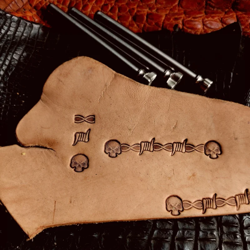 Thorns and skull pattern Hand-work unique design leather working tools carving punches stamp craft making high quality 304 steel