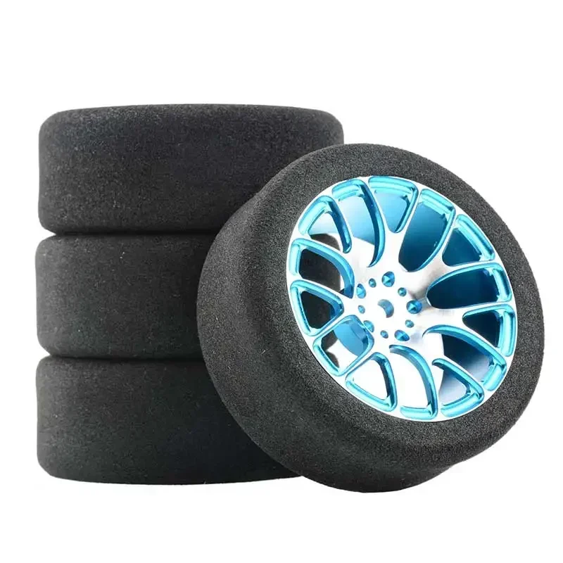 4Pcs 68mm Foam Tire Sponge Tyre Wheel Rim Set for Wltoys 144001 124016 124017 124018 124019 104001 RC Car Upgrade Parts