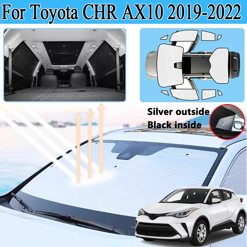 

Full Coverage Sunshade For Toyota CHR AX10 2019 2020~2022 Car Window Shading Sun Protector Privacy Blocks Anti-UV Accessories