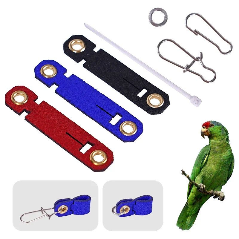 

7 Size Pet Parrot Leg Ring Ankle Foot Chain Bird Suede Foot Ring Chain Leather Bird Foot Live Buckle Rings Bird Accessories