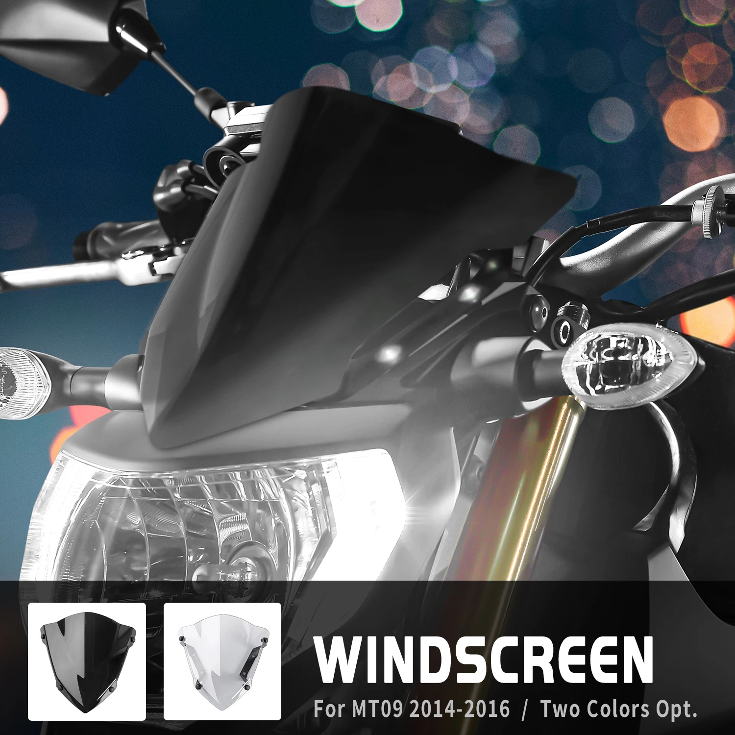 

Windshield Windscreen Wind Deflector for Yamaha MT09 FZ09 For MT-09 FZ-09 MT FZ 09 2014 2015 2016