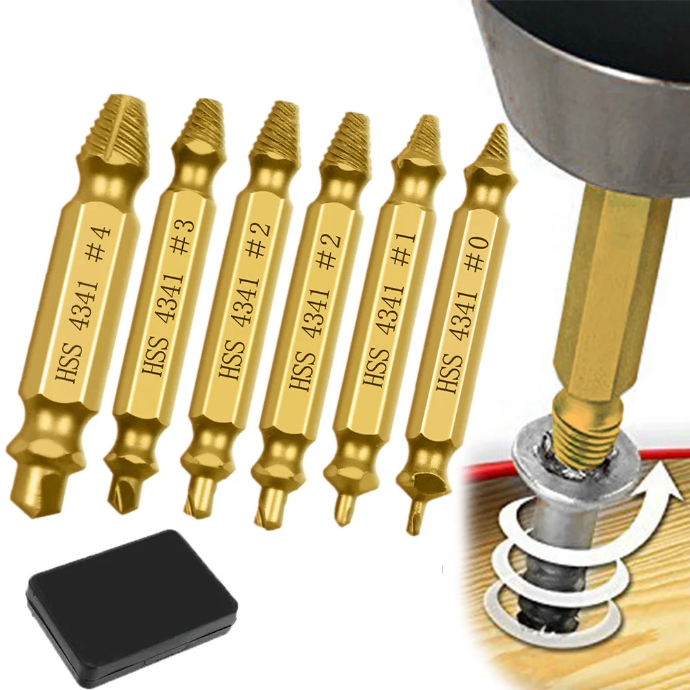 Broken Double Head Screw Extractor Sliding Thread And Broken Wire Remover 4341 Hexagon Drill Set Broken Wire Extractor