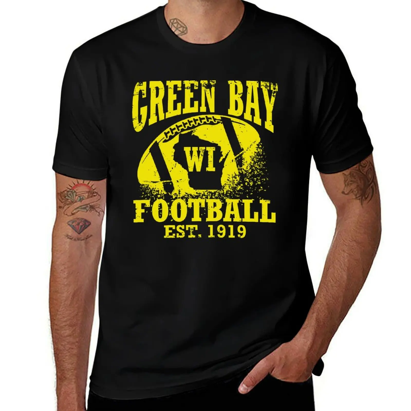 

Green Bay Football T-Shirt men t shirt cotton 100% essential t shirt t shirt for man 100 percent cotton T-shirt