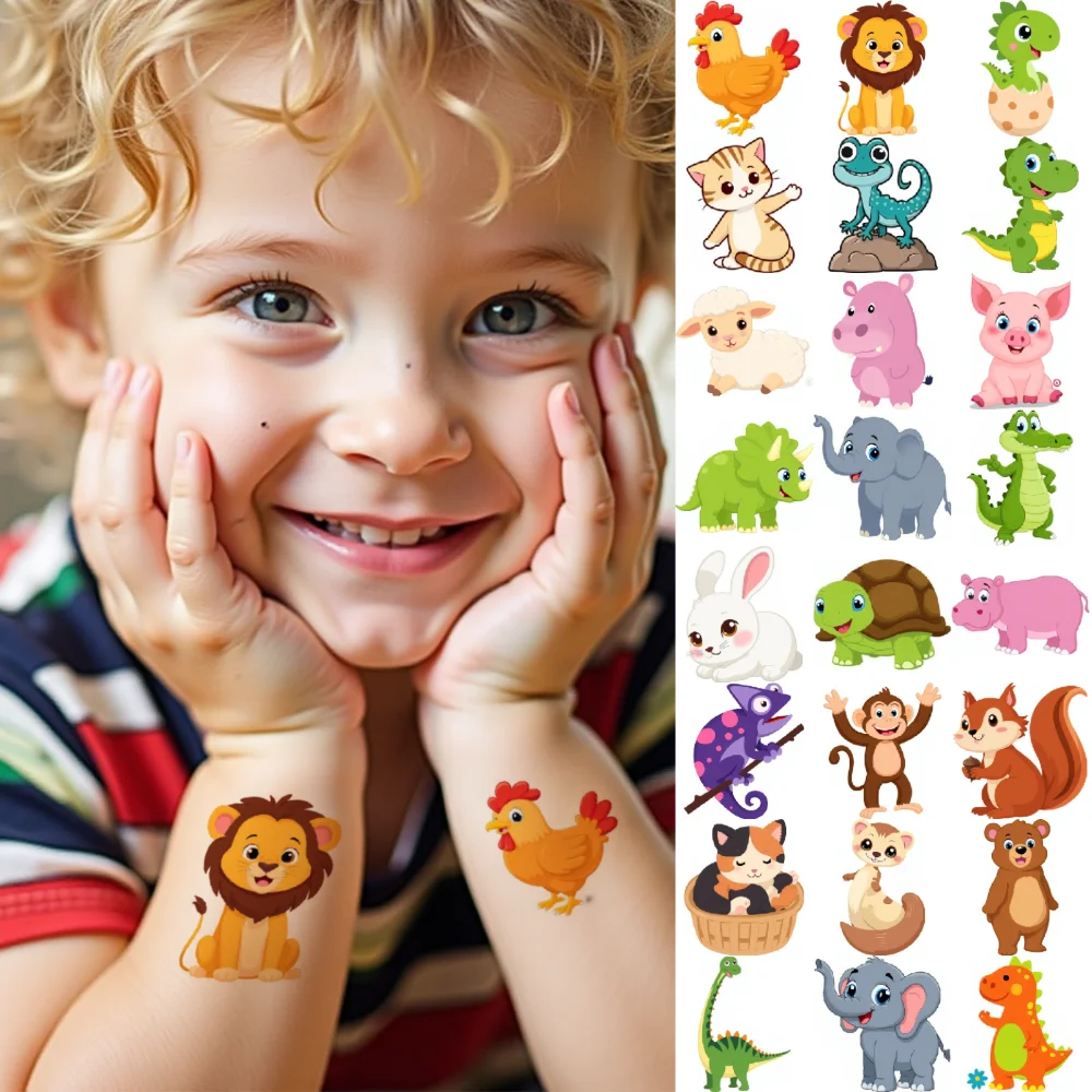 

54pcs Temporary Tattoo Lizard Sticker Temporary Tattoo Stickers Leopard Sticker Zebra Sticker For Girls Cheeks Arms