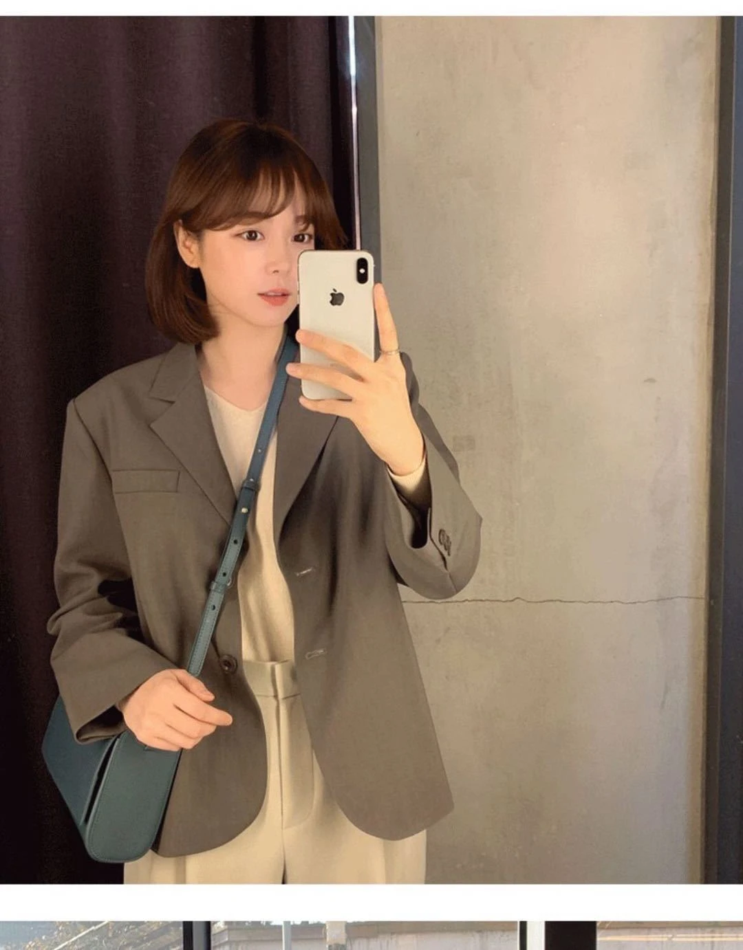 

Korean style Solid Crop Preppy Blazer - Women's Slim Fit Casual Jacket